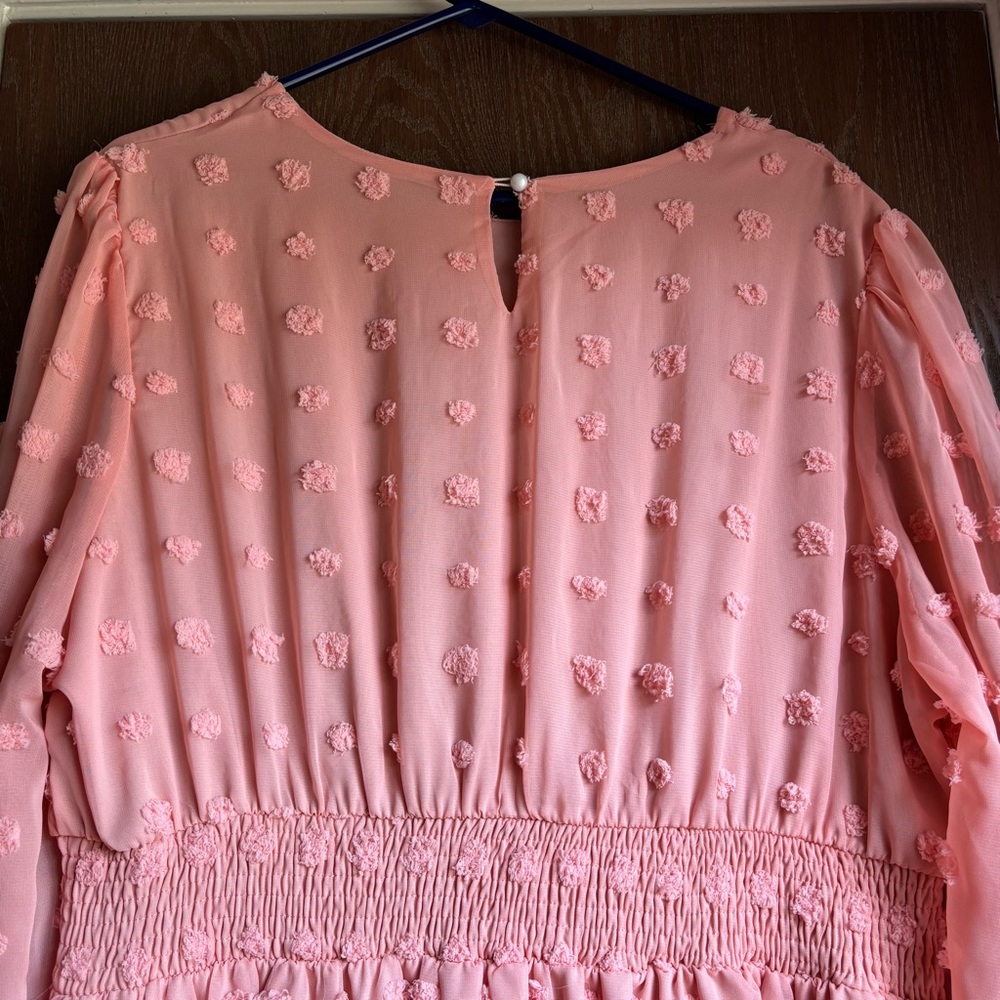 Women's Midi Dress with Textured Dot Detail - Picture 4 of 4